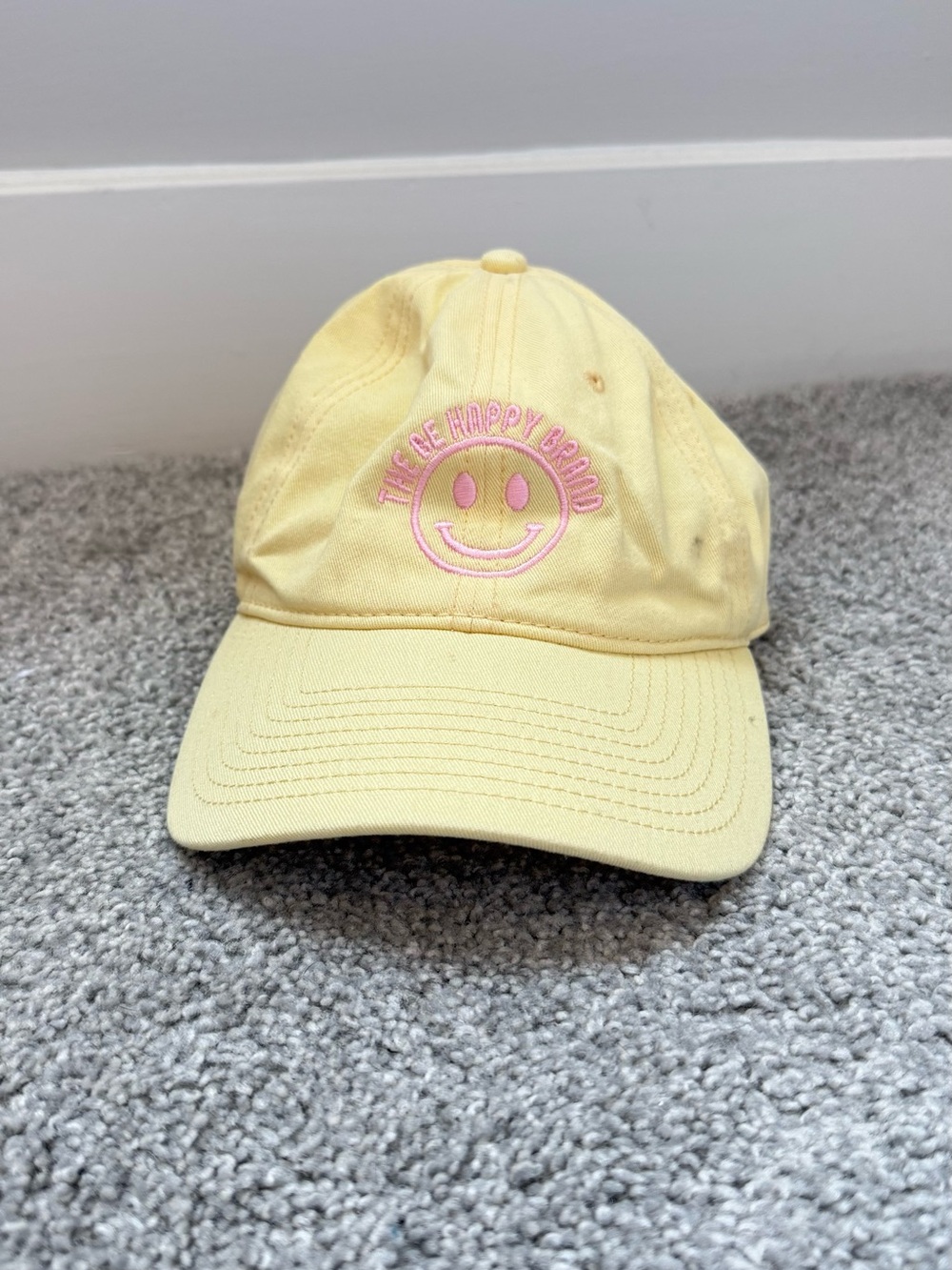 Yellow 'The Be Happy Brand' Smile Cap